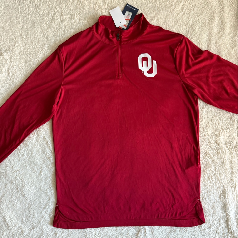 Men’s Oklahoma Sooners Pullover, Quarter Zip, Fanatics, Size Large, NWT